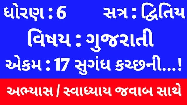 Class 6 Gujarati Chapter 17 Swadhyay