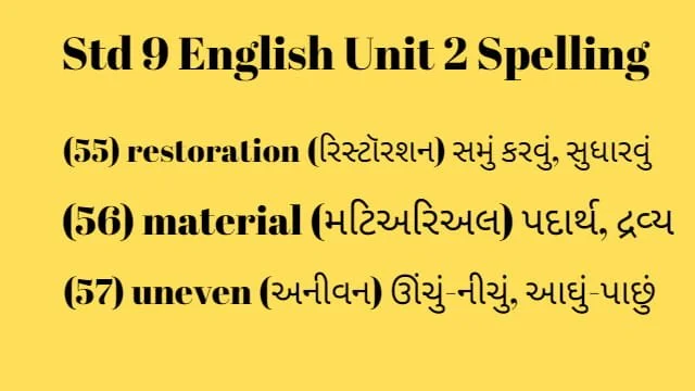 Std 9 English Unit 2 Spelling (ધોરણ 9 અંગ્રેજી એકમ 2 સ્પેલિંગ) 3 Std 9 English Unit 2 Spelling