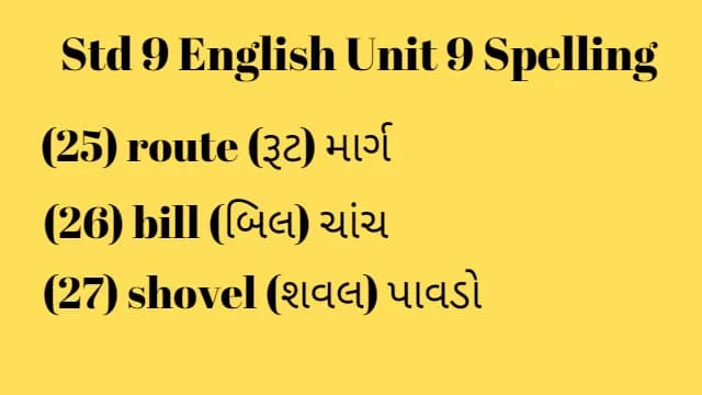 Std 9 English Unit 9 Spelling (ધોરણ 9 અંગ્રેજી એકમ 9 સ્પેલિંગ) 2 Std 9 English Unit 9 Spelling